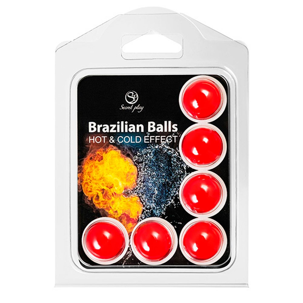 Набор из 6 шариков с массажным маслом и охлаждающим и разогревающим эффектом Secret Play Brazilian Balls