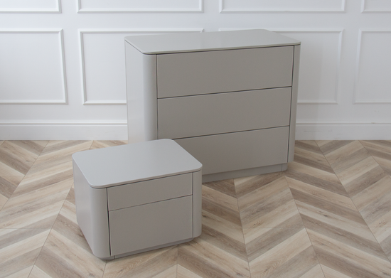Комод Tammi 3 ящика ширина 90 см (серо-бежевый)