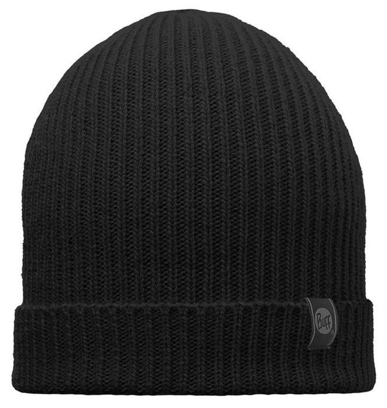 Вязаная шапка с отворотом Buff Basic Black Фото 1
