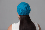 Шапочка КЛЭР с косичкой, тюрбан из хлопка, бирюза Elza Meyger