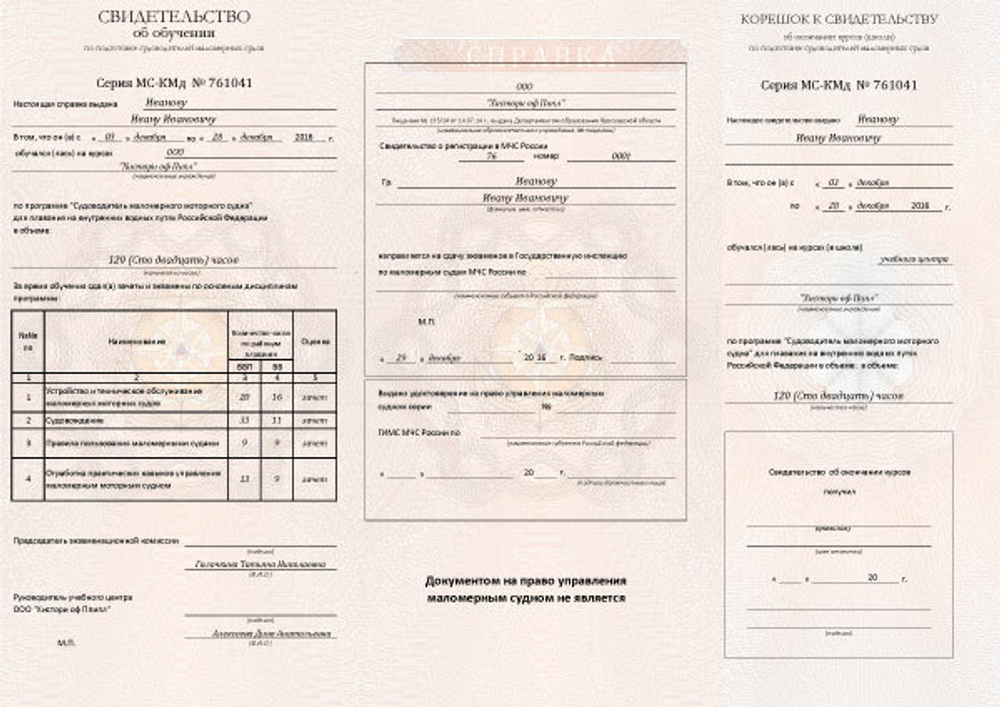 Cудоводитель маломерного парусного судна. Район плавания внутренние водные пути РФ