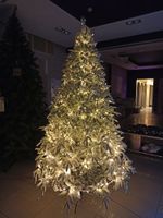 Заснеженная ель с гирляндой «Форесто» теплый свет (Литая+пвх) 150 см / 1,5 м