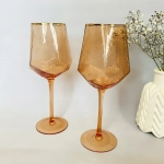 Бокал для вина 500мл «ICE CRYSTAL» в наборе 2шт, медовый