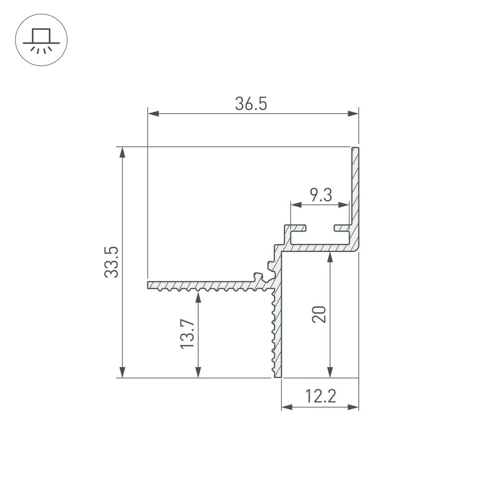 Профиль СEIL-SHADOW-12-3000 ANOD BLACK (Arlight, Алюминий) 052228
