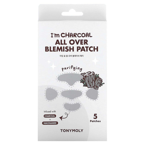 TonyMoly, I´m Charcoal, средство для устранения пятен, очищающее, 5 патчей