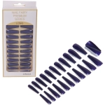 Ногти накладные на клеевых пластинах 24шт «ТЫПРЕКРАСНА!», цвет темно-синяя ночь, длина 3см