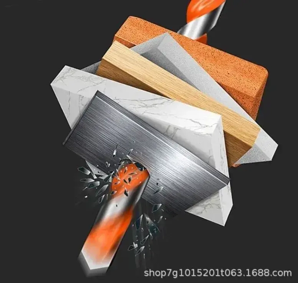 Сверла универсальные 7 шт. (3-4-5-6-8-10-12мм) по стеклу, керамограниту, мрамору, бетону, металлу, пластику, дереву