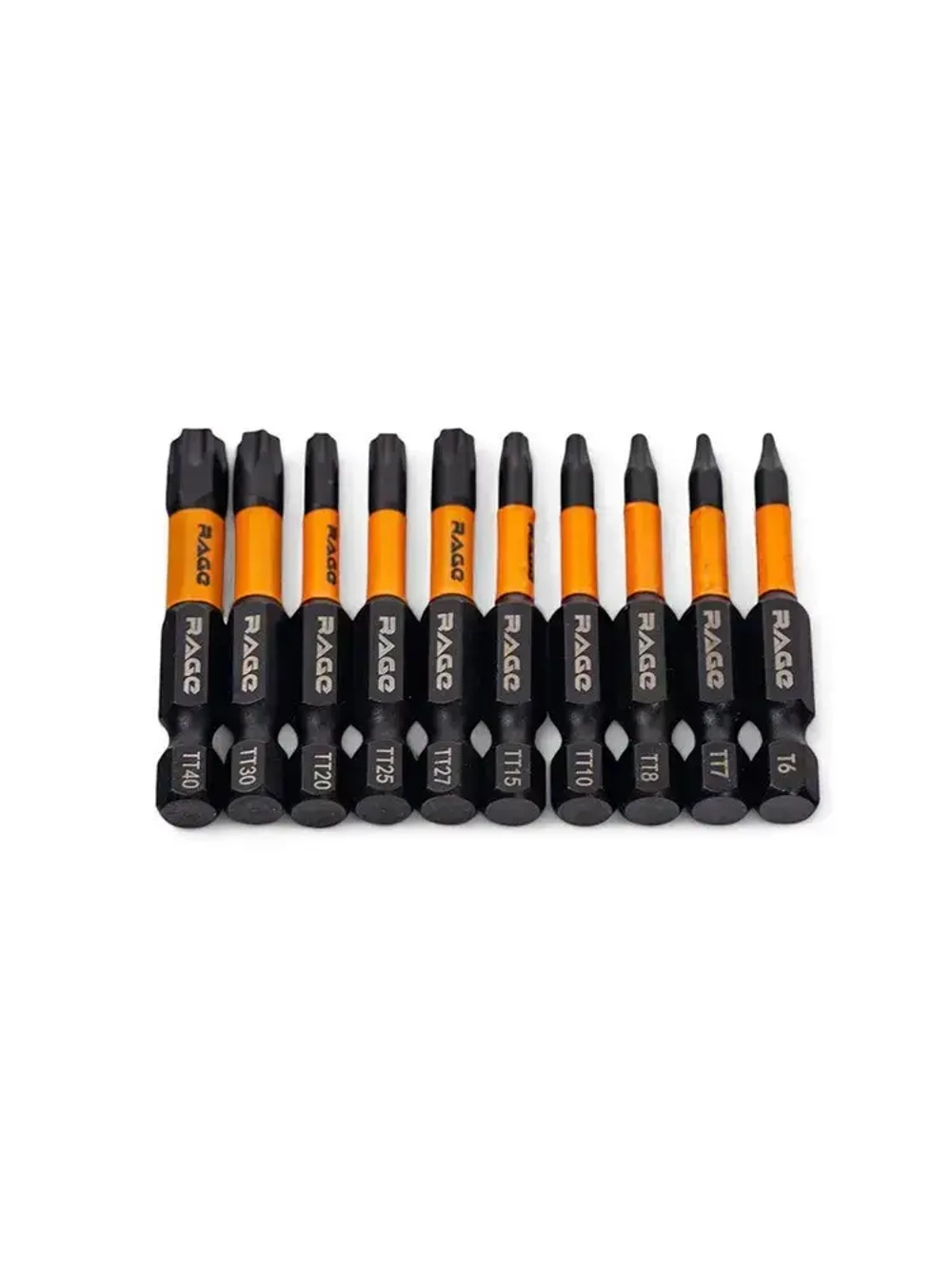 Набор бит торсионных IMPACT S2 TORX T6, TT7 - TT40 x 50 мм 10 шт RAGE by VIRA