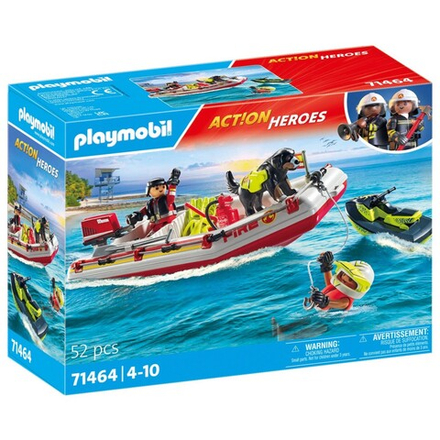 Playmobil - Action Heroes Лодка пожарной службы с водным скутером 71464