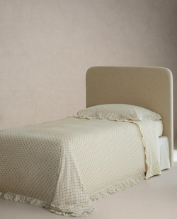 ZARA HOME ДЕТСКИЙ ПОДОДЕЯЛЬНИК С ОБОРКАМИ, ЭКРЮ