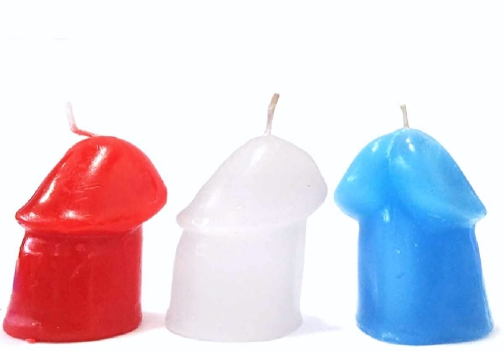 Низкотемпературные свечи БДСМ Фаллос цветные 3 шт