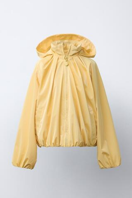 ZARA БЛЕСТЯЩИЙ ДОЖДЕВИК WATER RESISTANT, ЖЕЛТЫЙ