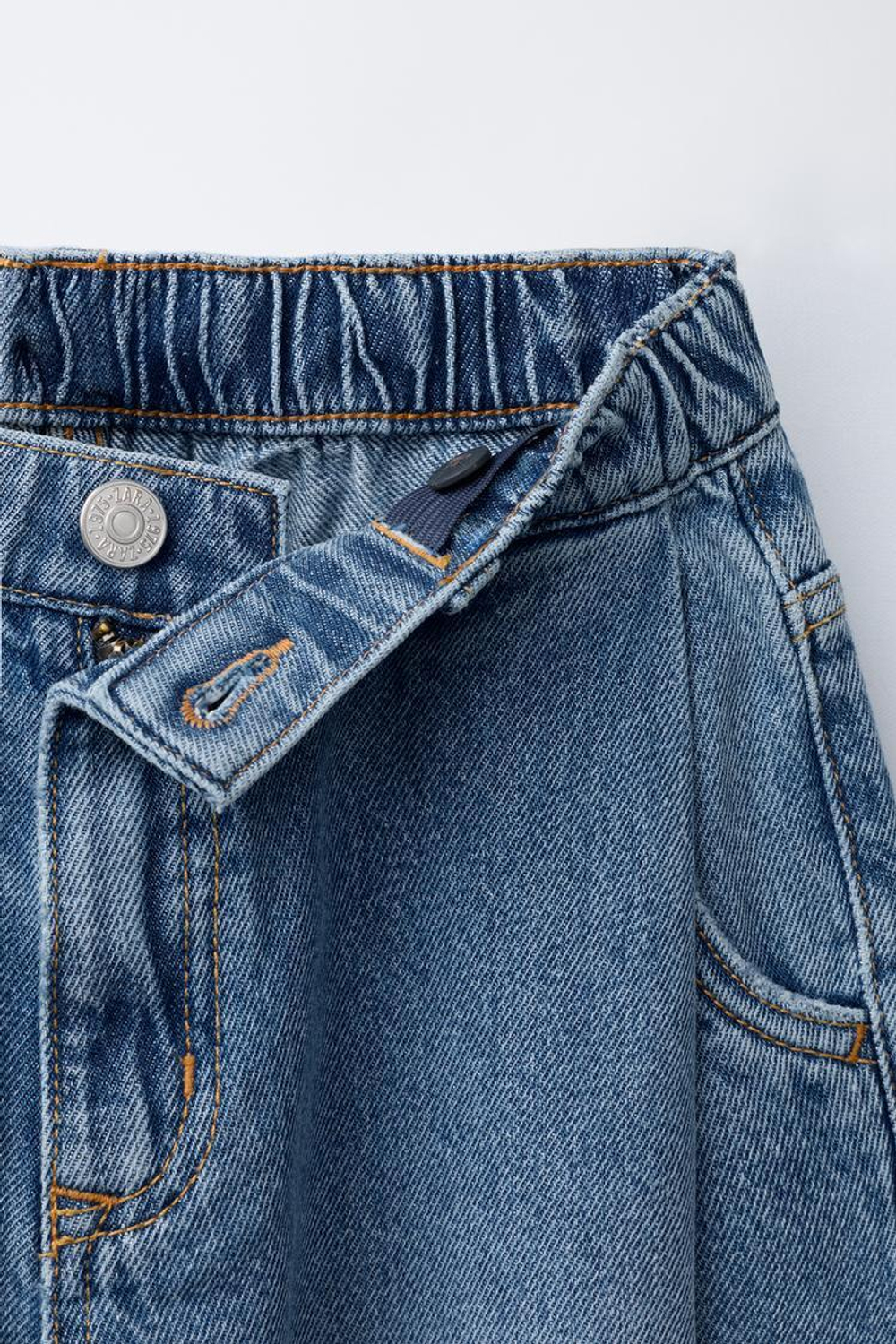 ZARA ДЖИНСЫ BALLOON-FIT, ВЫЦВЕТШИЙ СИНИЙ