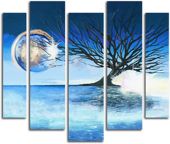 Модульная картина "Лунное дерево"