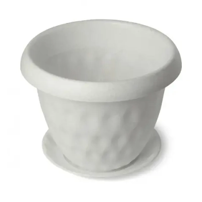 Горшок для растений Розетта 0,9л Д140 c поддоном мрамор (комплект 36 шт)