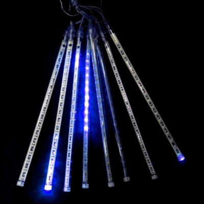 Гирлянда "Тающие сосульки" светодиодная, 8шт х 50см, шаг 30см. IP44. Синий