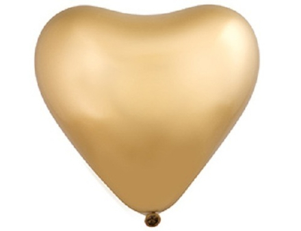 Э 12"/30 см, Сердце, Хром Сатин Золото, (Gold Sateen 819), 10 шт.