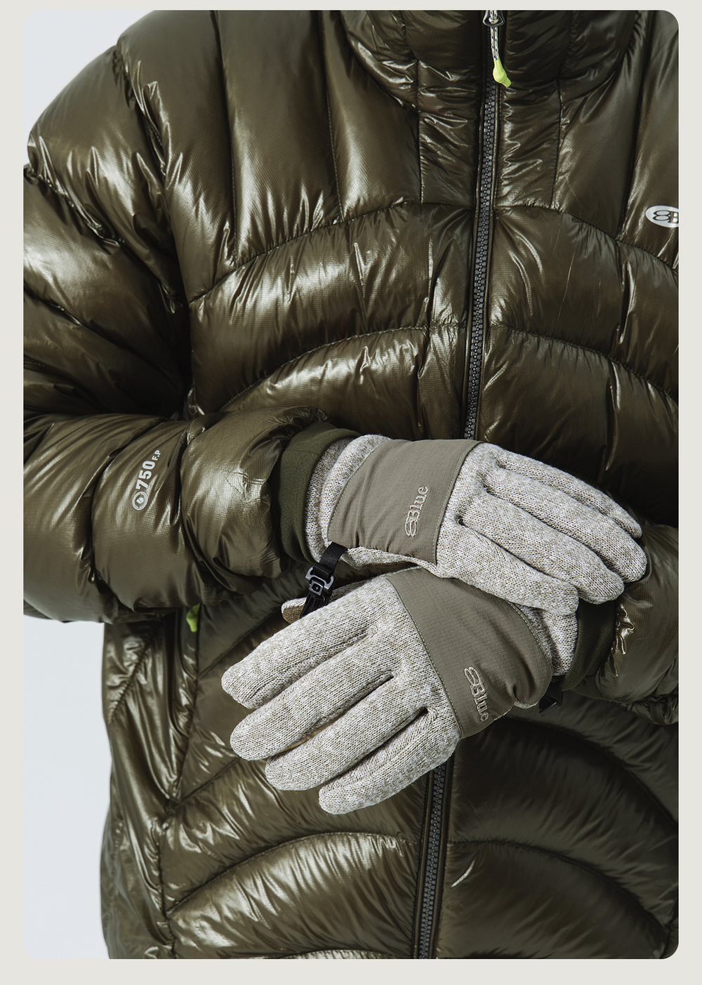 Перчатки Nothomme Blue Winter New Knitted Fleece Anti-Static Water-Repellent Color-Block Thick Gloves”