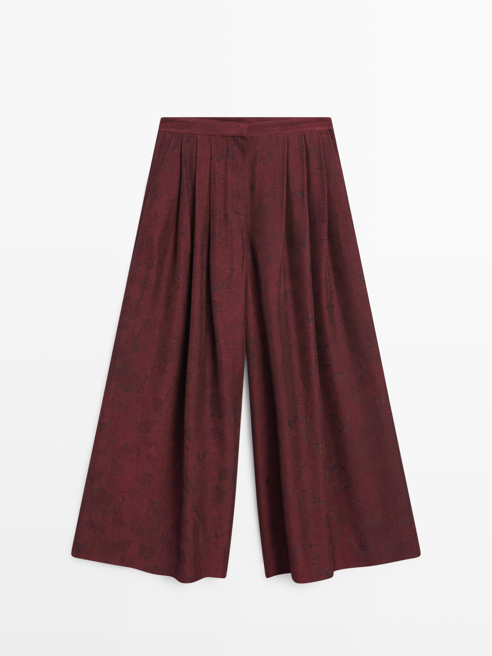 Massimo Dutti Широкие брюки с принтом и свободным кроем, цвет жженого апельсина