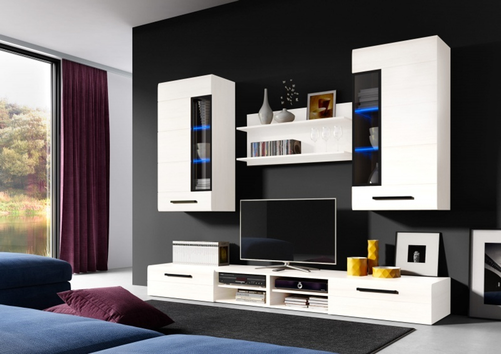 Модульная гостиная "Кёльн" Белый Аляска / Белый глянец