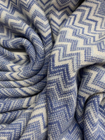 Трикотаж шерсть с кашемиром, вискозой и п/а Missoni голубой зигзаг