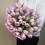 Букет розовых тюльпанов 49 шт.