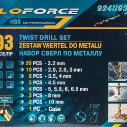 Сверла по металлу, набор 93пр. ILOforce IF-924U93