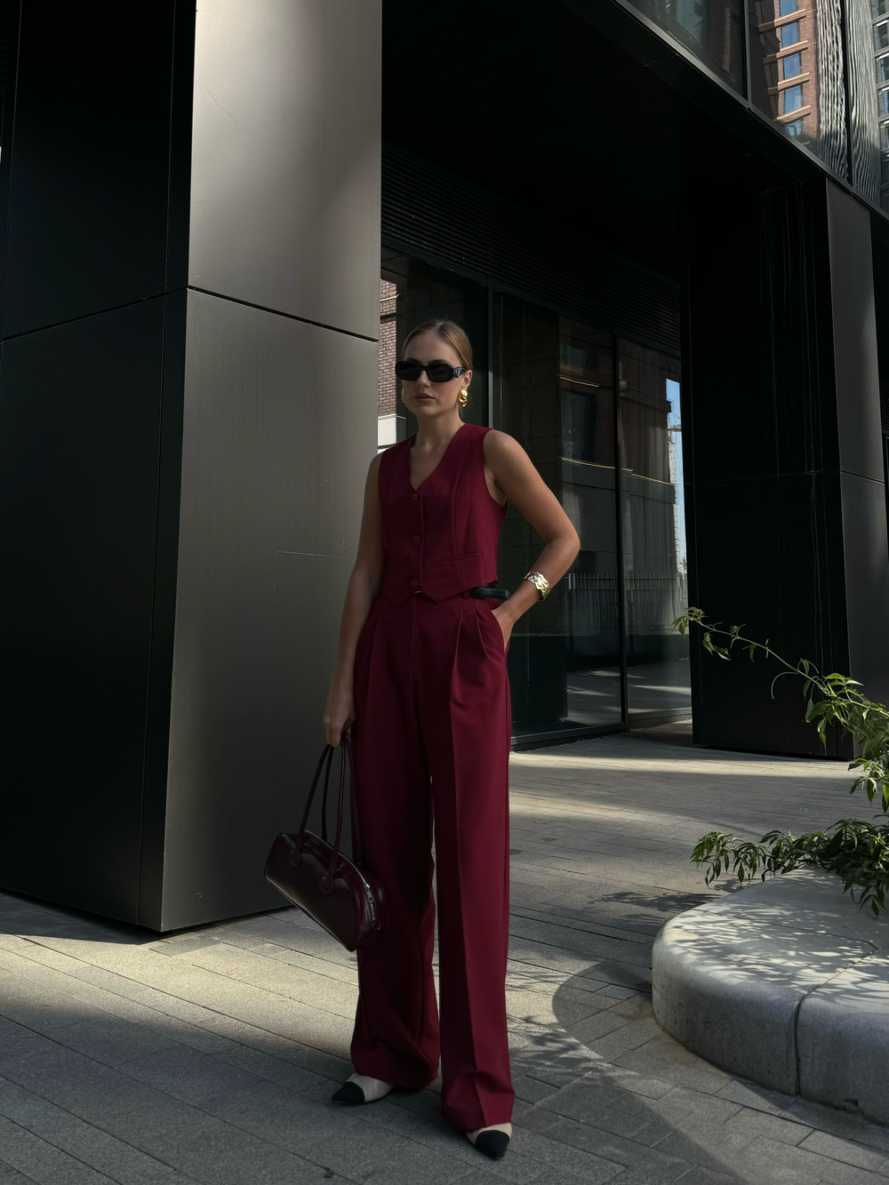 Брюки Office винный