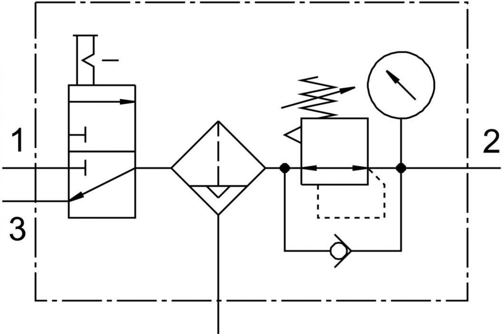 Блок подготовки воздуха, комбинация Festo MSB4-1/4:C3J2-WP