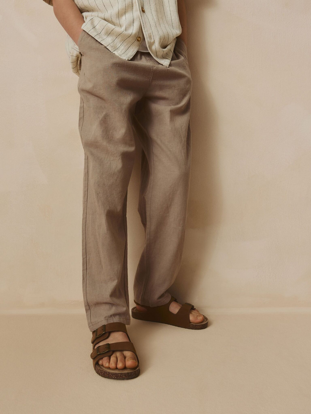 Брюки льняные для мальчика Next AC6-065, Светло-коричневый