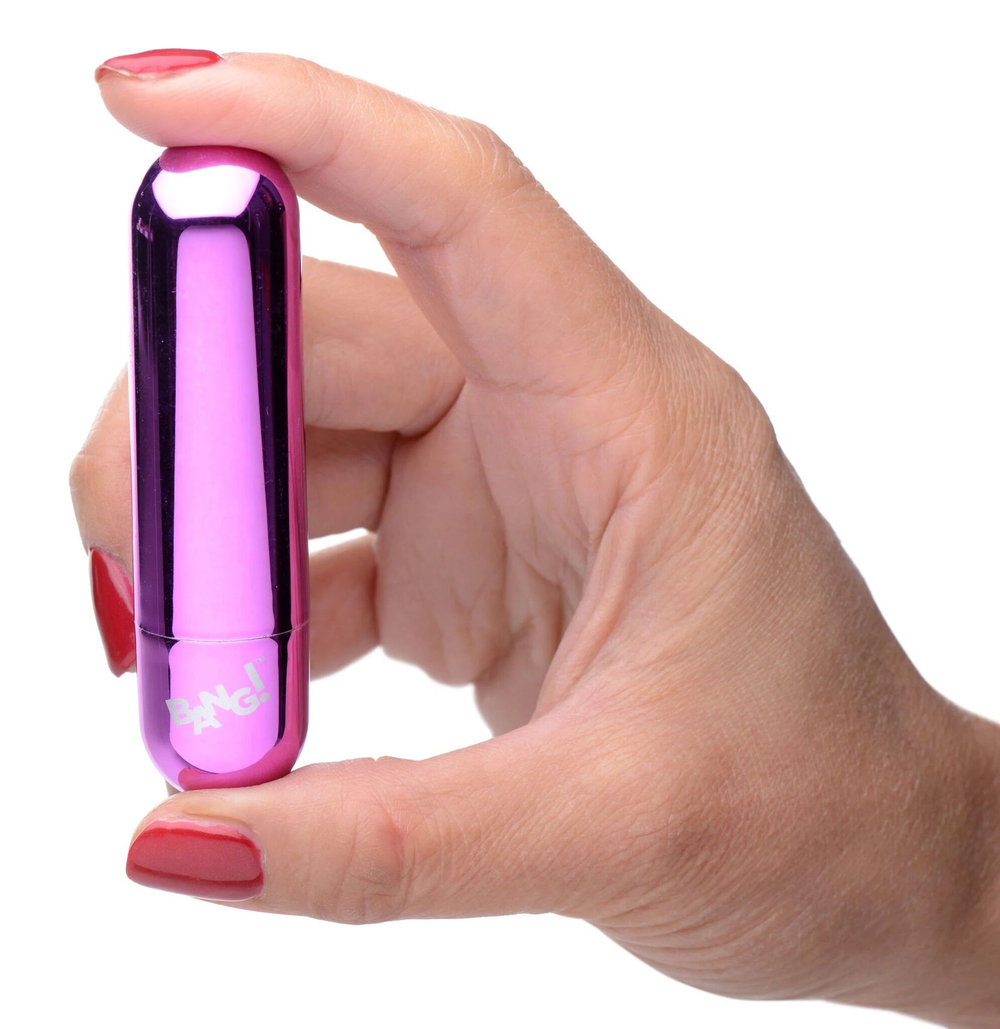 Лиловая вибропуля 10X Rechargeable Vibrating Metallic Bullet (Цвет: лиловый)
