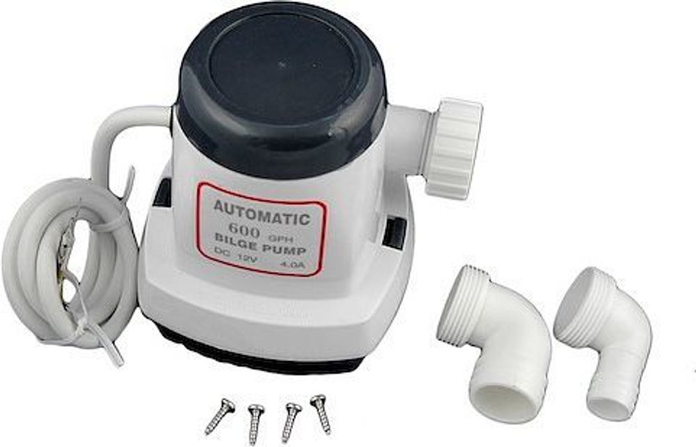 Автоматическая помпа осушительная ТМС для лодки и катера, 12 В, 600GPH (2271 л/ч)