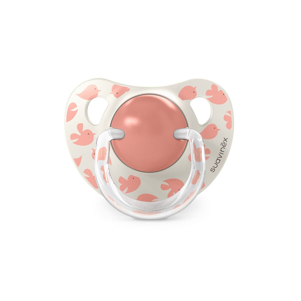 Набор анатомических пустышек Suavinex Birdies розовый, 6-18 мес, 2 шт