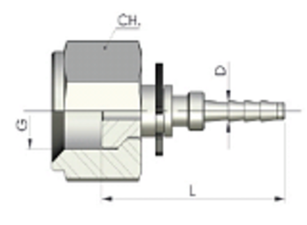 Фитинг DN 03 под манометр G1/4 (flat)