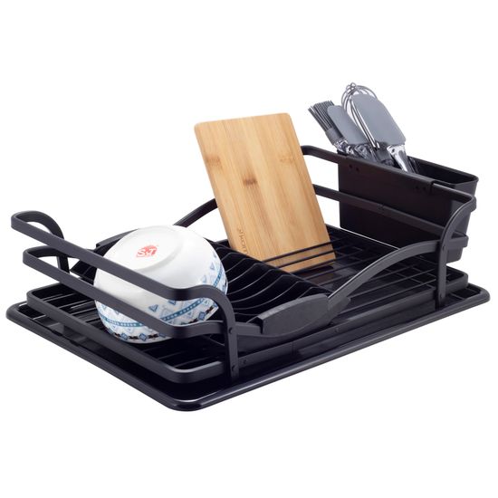 Сушилка для посуды Ofenbach NB 100402 (46,5х32х13,5 см) из алюминия с поддоном черная