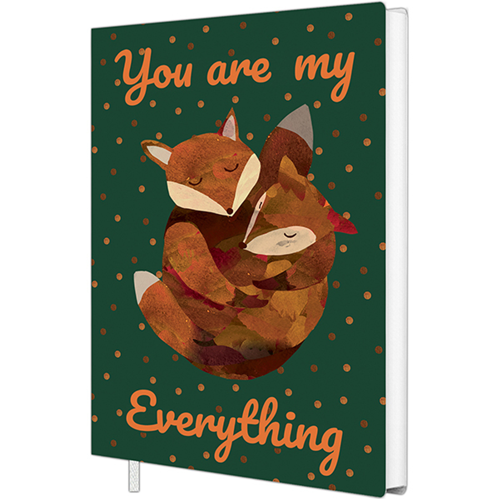 Блокнот "Sweety.Лисички" А6 96 листов, твердая ламинированная обложка соффтач, ляссе