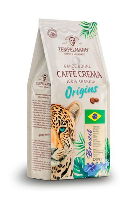 Кофе в зернах Tempelmann Origins Brazil Caffe Crema, 1 кг (Темпельман)