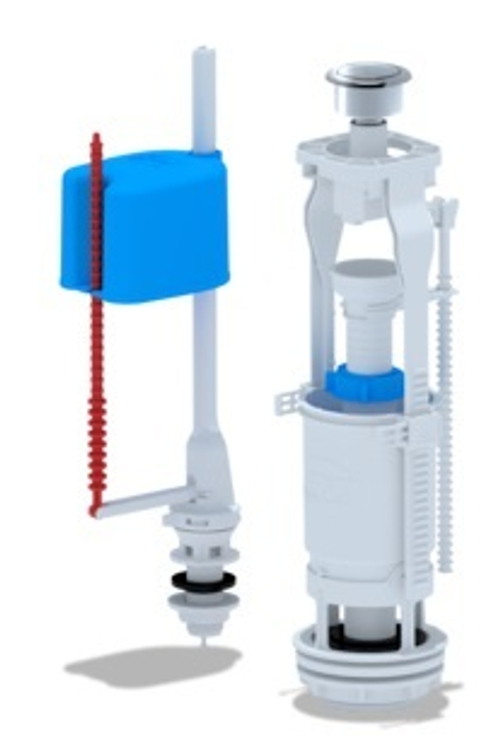Арматура АНИ Пласт WC6550M 1/2" нижний подвод, металл кнопка,  ЭКОНОМ