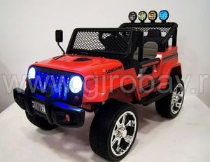 Детский электромобиль River Toys Jeep T008TT красный фото №2