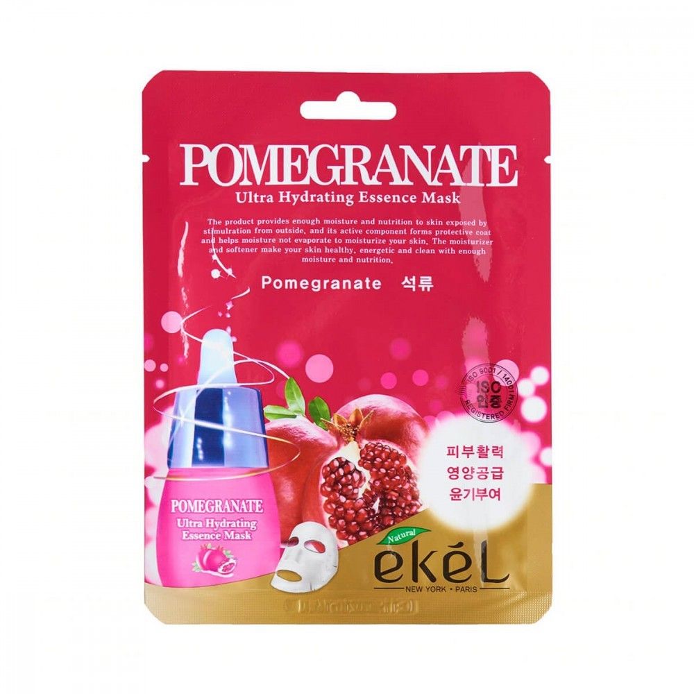 Тканевая маска с экстрактом граната EKEL Pomegranate Ultra Hydrating Essence Mask