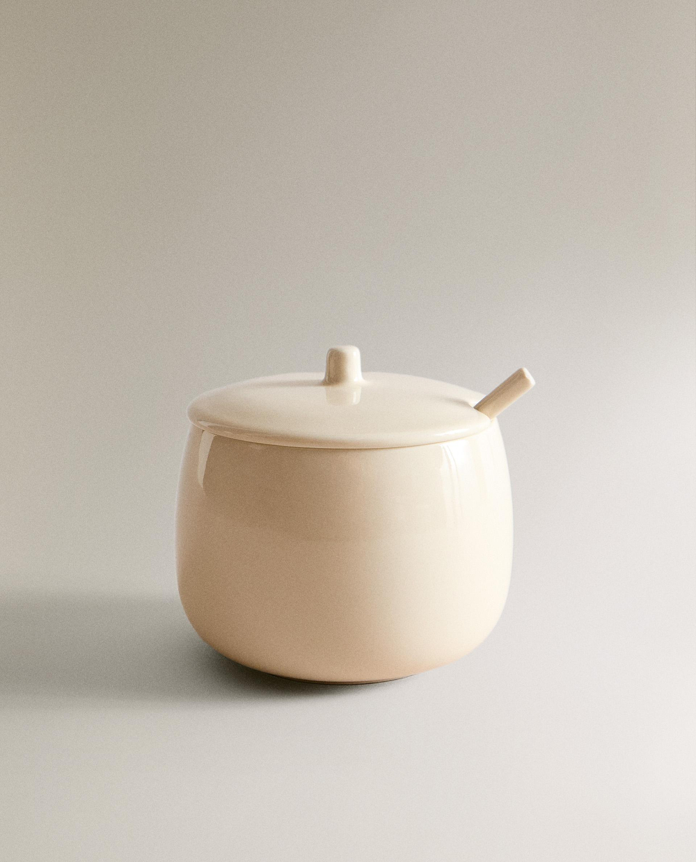 Zara Home сахарница из каменной керамики, цвет кремовый, 10.2 см