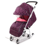 Санки-коляска "Наши Детки 3-1К" с фламинго сливовый