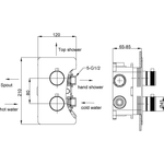 Встраиваемый смеситель для душа и ванны с термостатом двухпроходной Boheme CELL 134-2-B BLACK