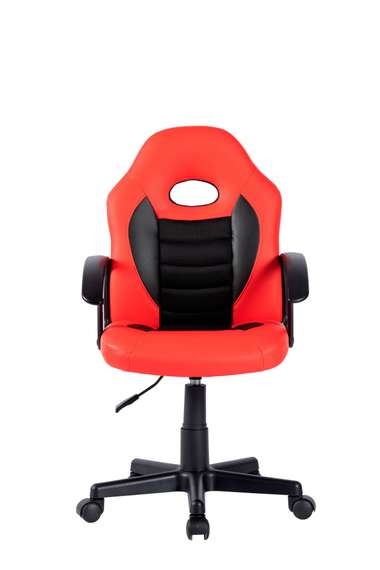 Кресло детское компьютерное CHAIRMAN CH111 экокожа, красно-черный
