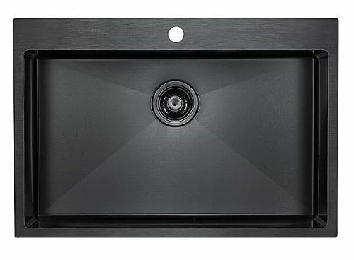 Мойка кухонная Paulmark VAST PM217551-GM вороненая сталь