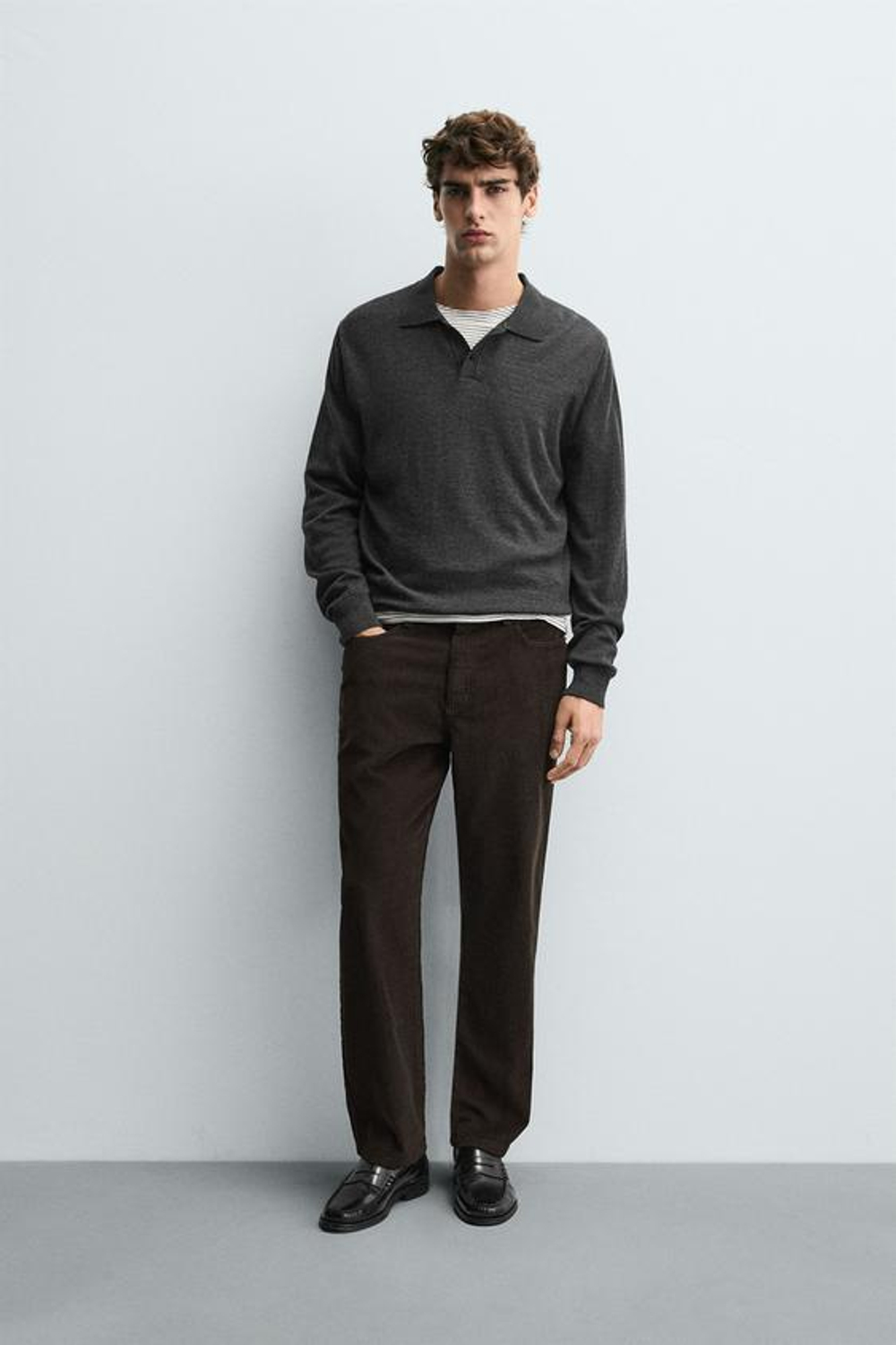 ZARA ВЕЛЬВЕТОВЫЕ БРЮКИ REGULAR FITНЕВЫЙ, КОРИЧНЕВЫЙ