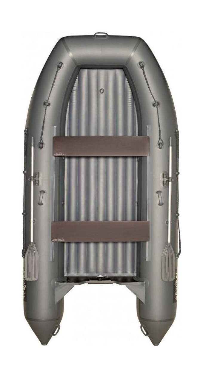 Надувная лодка ПВХ, Адмирал 380 НДНД, роульс, рым, серый