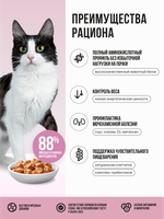 Влажный корм для стерилизованных кошек беззерновой с телятиной и овощами в соусе BOWL WOW 0,085 г. 12 упаковок