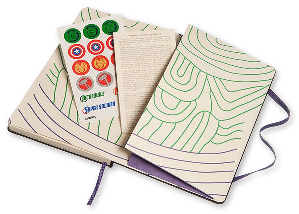 Блокнот Moleskine Limited The Avengers Large 130х210мм 240стр линейка Hulk (LEAVQP060HU)