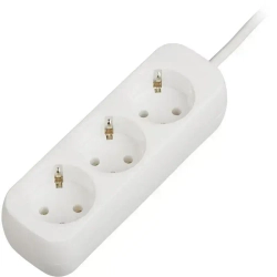 Удлинитель Promega jet 3 розетки с заземлением 1,5м, 10А, 2200 Вт, белый